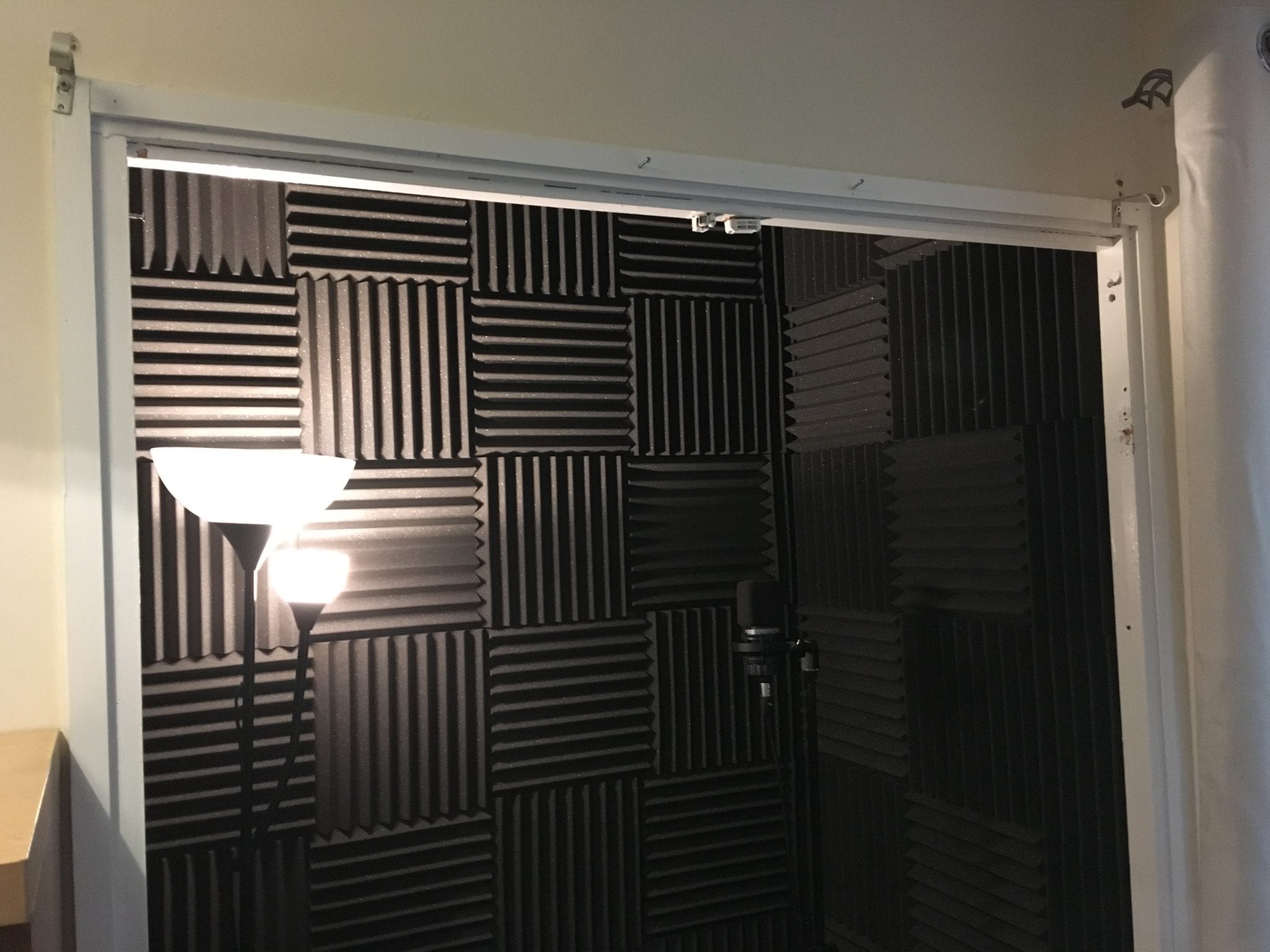 vocal booth before acoustic blanket