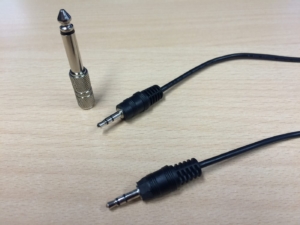 3.5mm to 1/4" adapter, with 3.5mm to 3.5mm cable