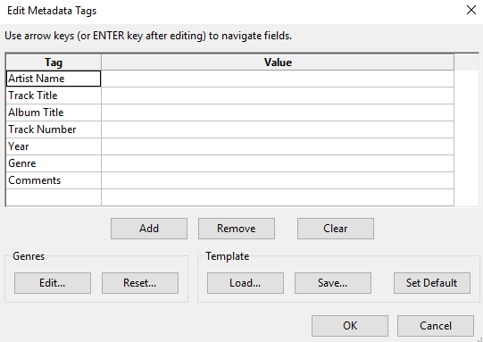 ID3 tags in Audacity