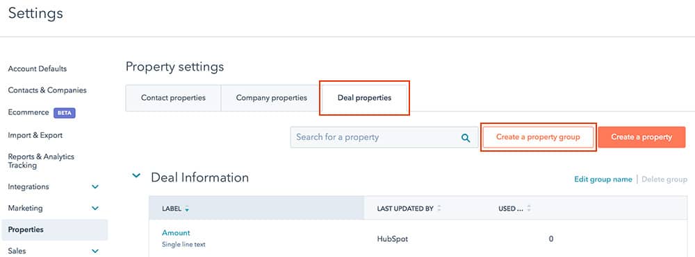 Creating properties in the HubSpot system for collecting an information about a podcast guest