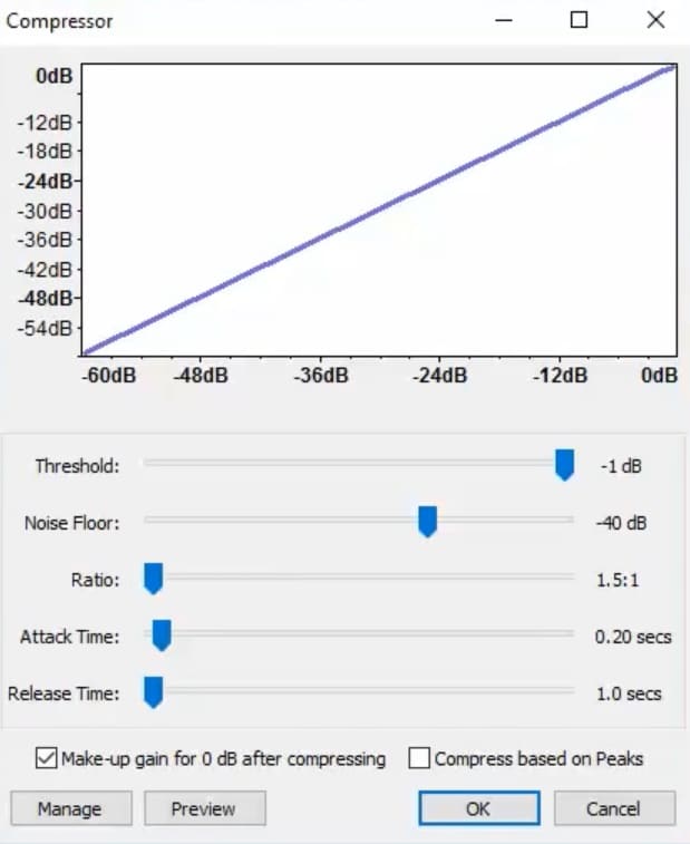 Audacity Compressor Settings