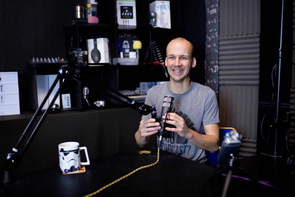 Colin Gray in the podcast studio