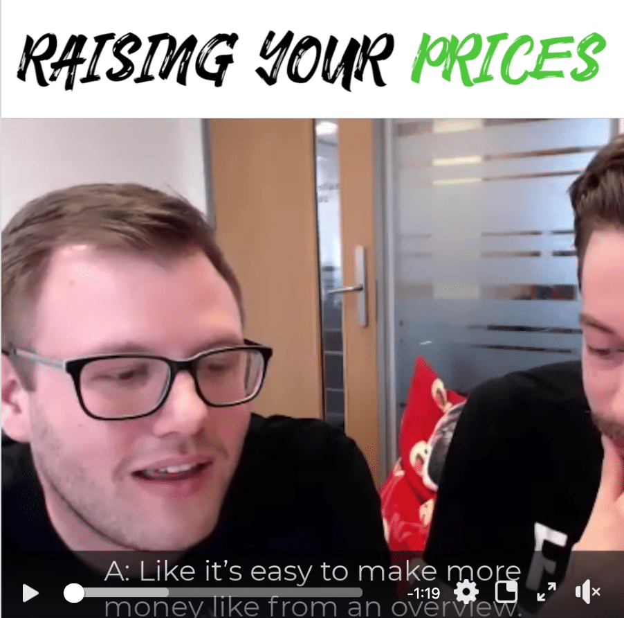 Video screenshot - raising your prices