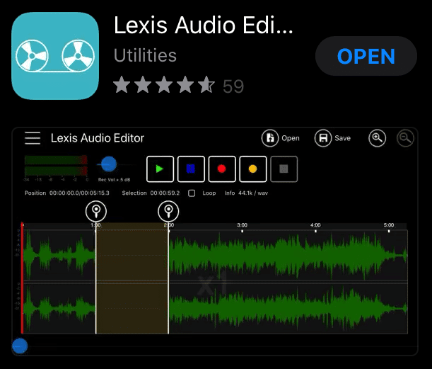 Lexis Audio Editor iPhone app