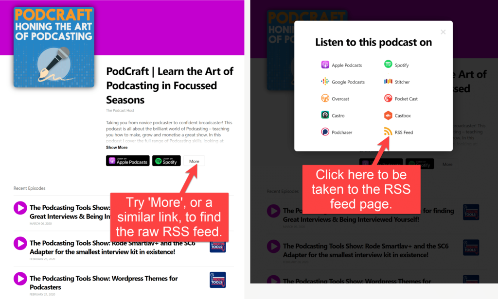 how to subscribe to a podcast manually by finding the rss feed URL
