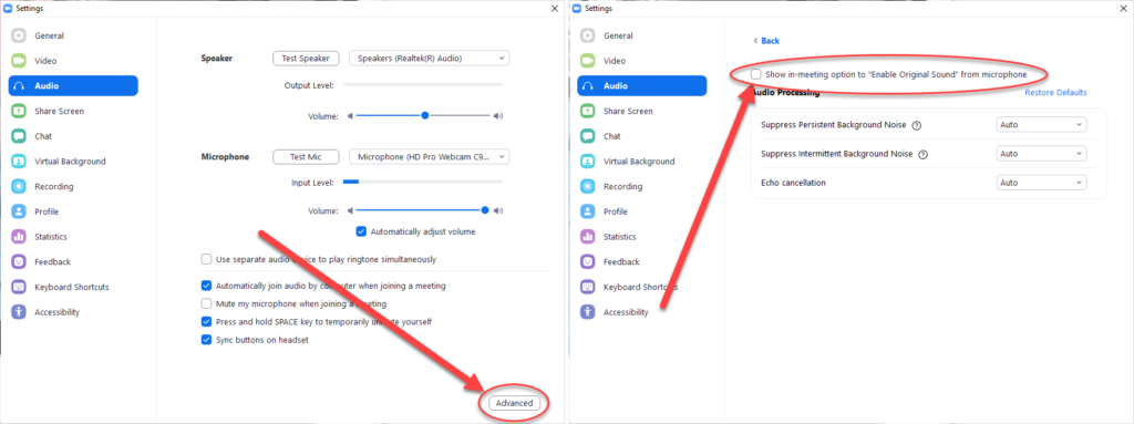 how to optimise your audio in zoom.us