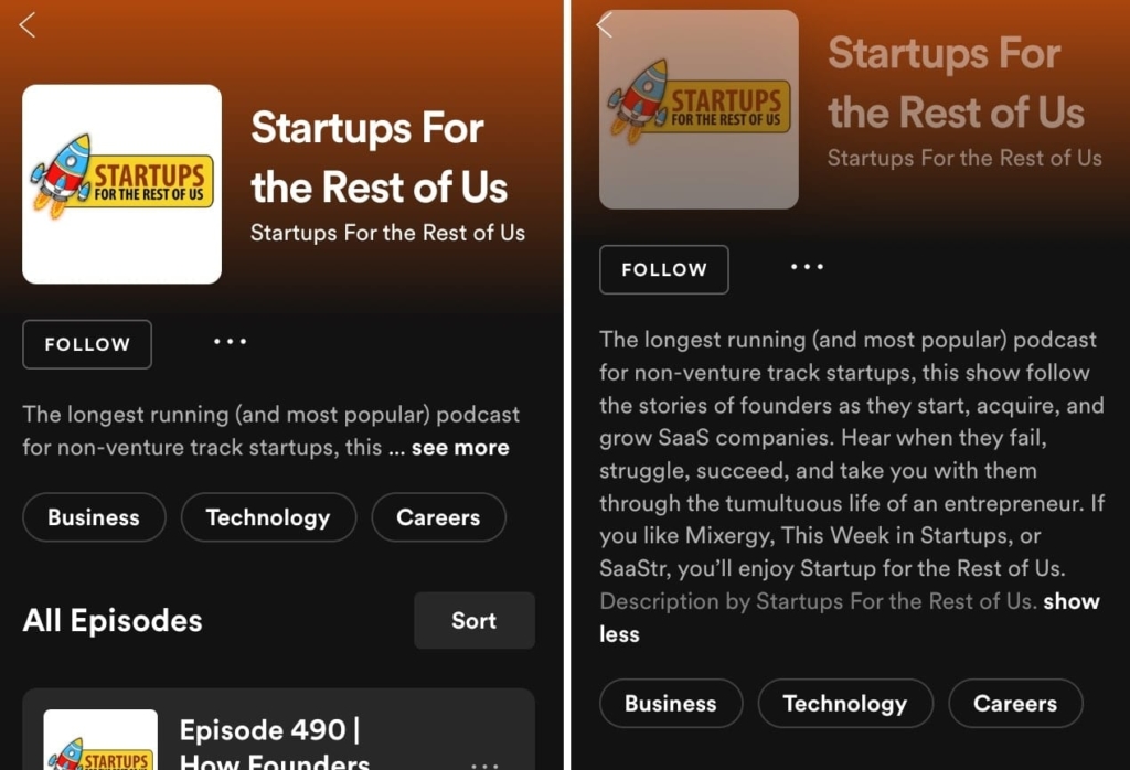 Spotify podcast description