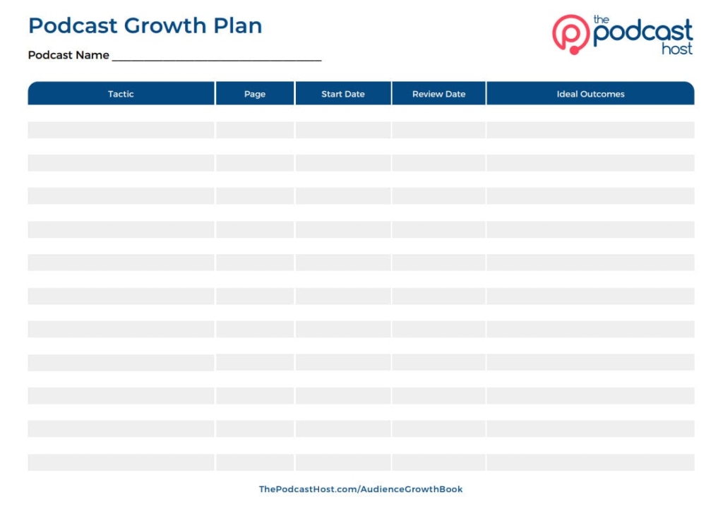 podcast growth planner
