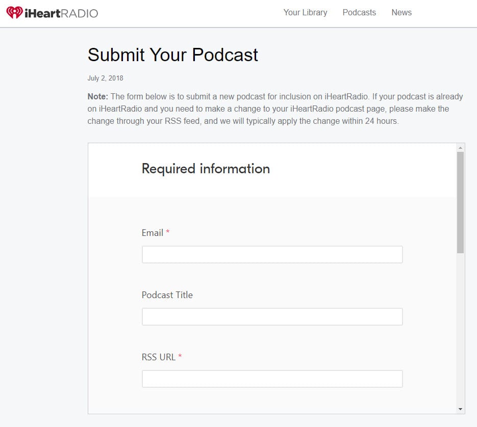 iheartradio podcast submission 