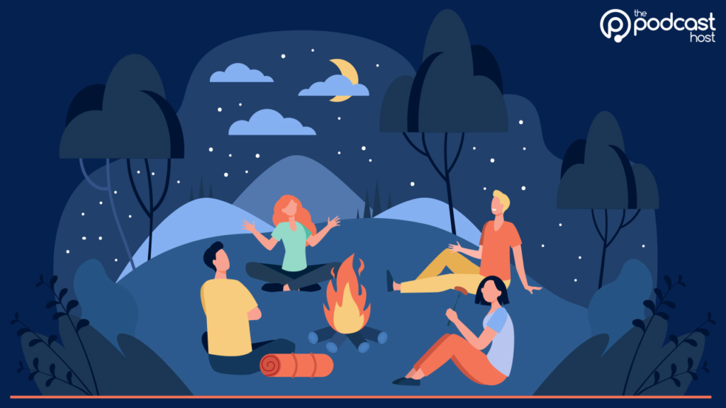 sharing stories around a campfire