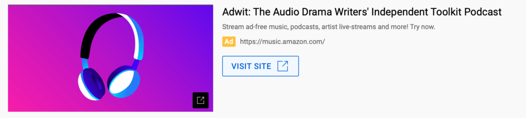 Amazon ad for the Adwit podcast