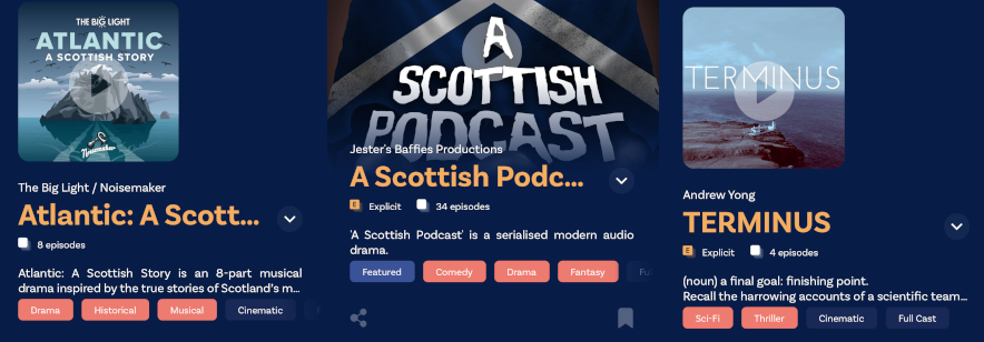 Apollo app for fiction podcasts: Manual tagging shows the difference between ostensibly similar shows