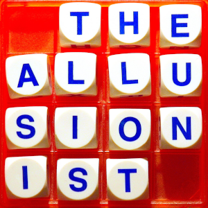 Podcast cover art: an orange Boggle game with white dice spelling out the show's title in blue letters