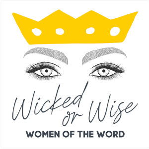 Podcast cover art with a crown, a pair of feminine eyes, and the podcast title