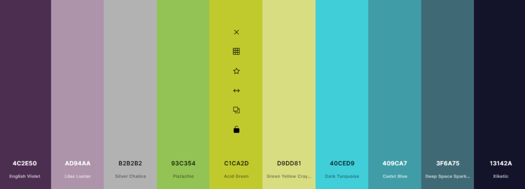 Screen shot of example #2 color palette