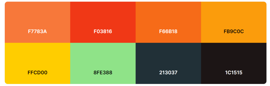 Example color palette screenshot