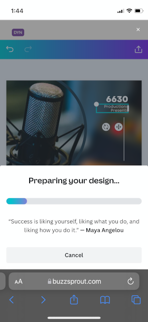 Canva can help you make custom art when you podcast on your phone.