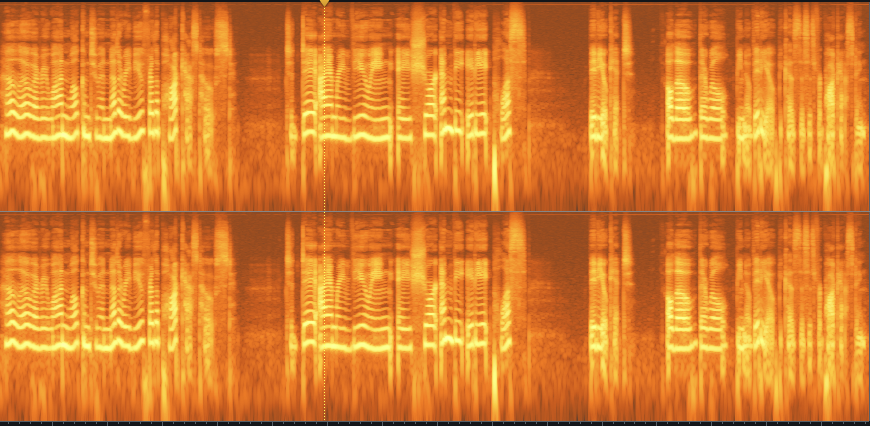 Spectrogram of recording test using the Shure MV88+