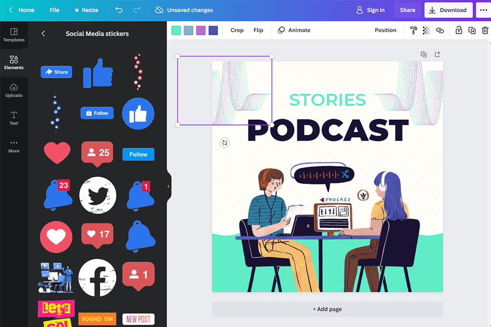 tools for podcast photo canva
