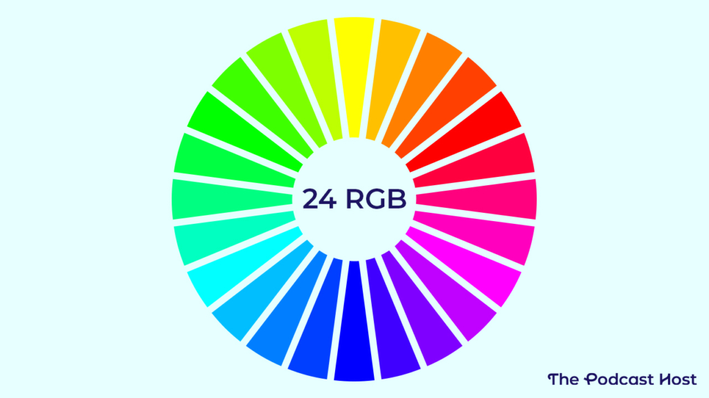 This is a color wheel with 24 colors. It's helpful to use when you make your podcast cover art.
