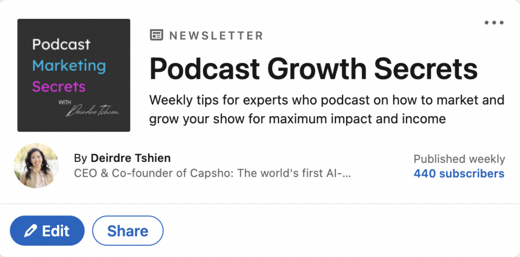 Podcast Growth Secrets newsletter