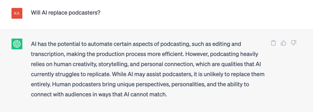 AI can't and won't replace podcasters