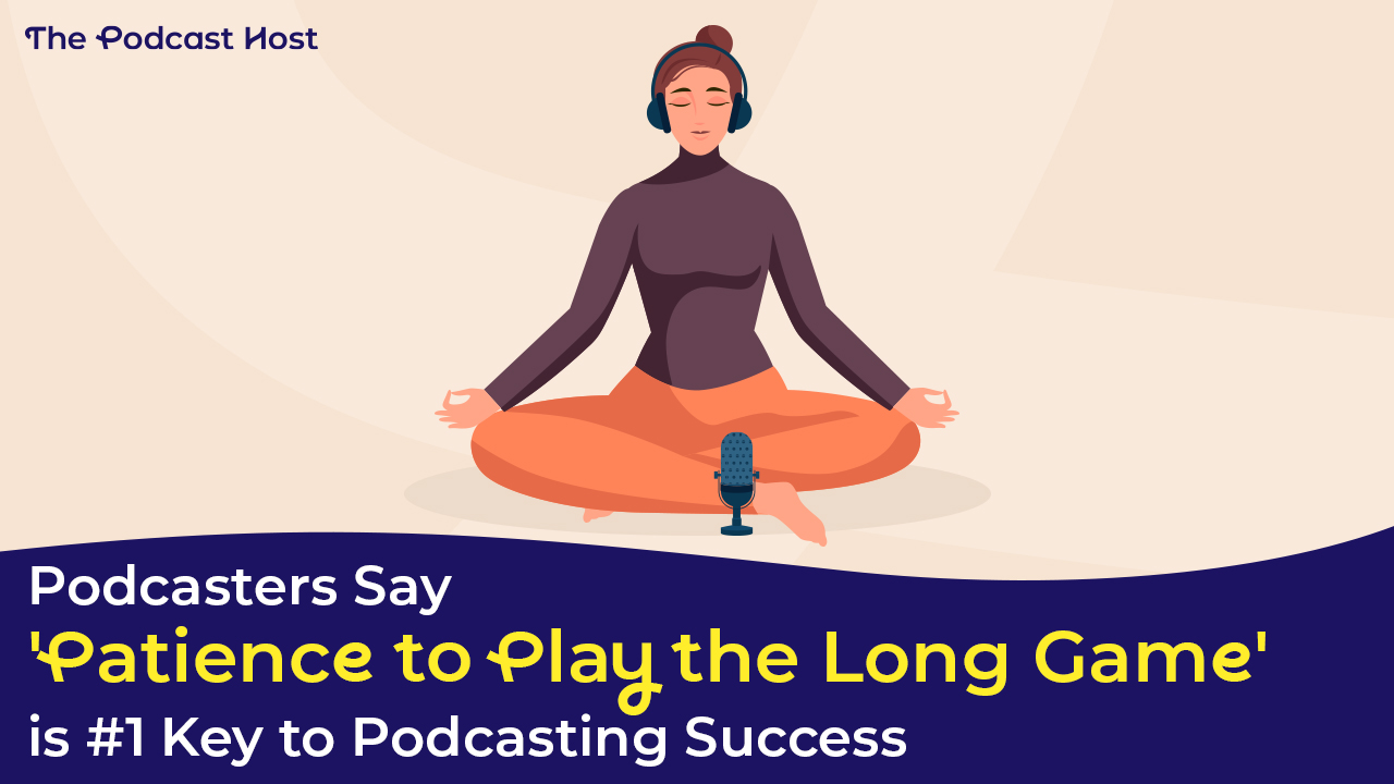 woman listening to podcast while meditating