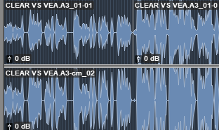 waveform of raw recording and of the Voice setting from Clear