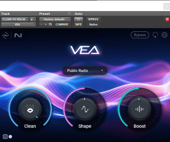 UI of iZotope VEA