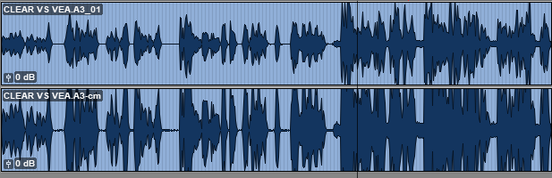 waveform comparison between raw recoding and Boost from VEA