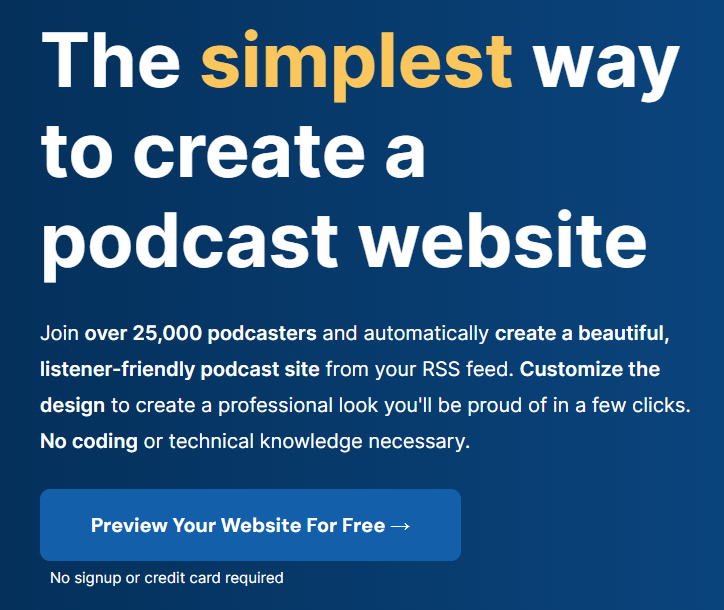 Podpage: the simplest way to create a podcast website