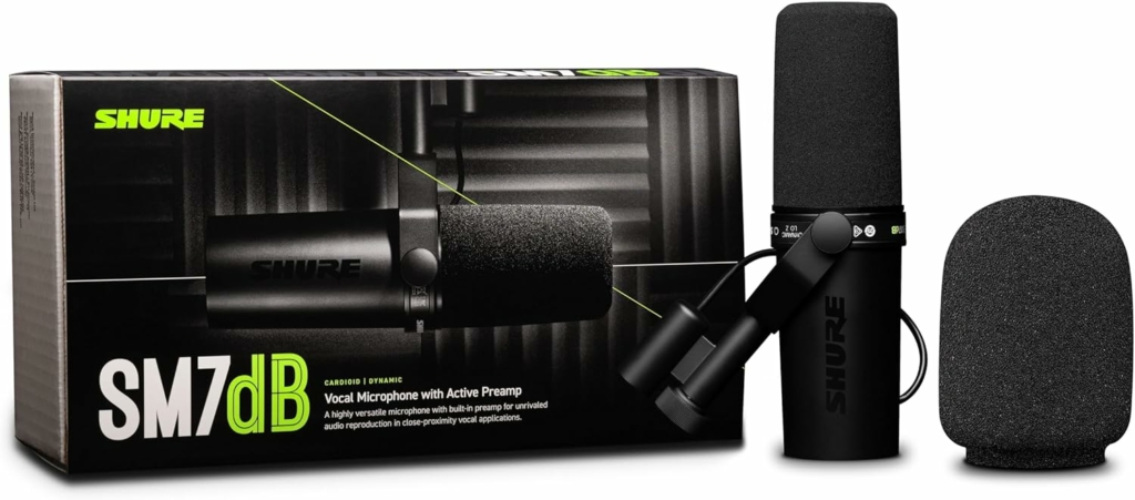The Shure SM7db mic and box