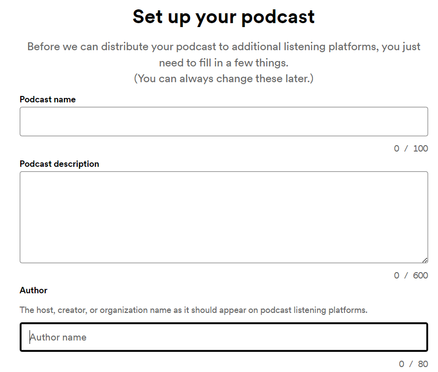 set up your podcast in Spotify