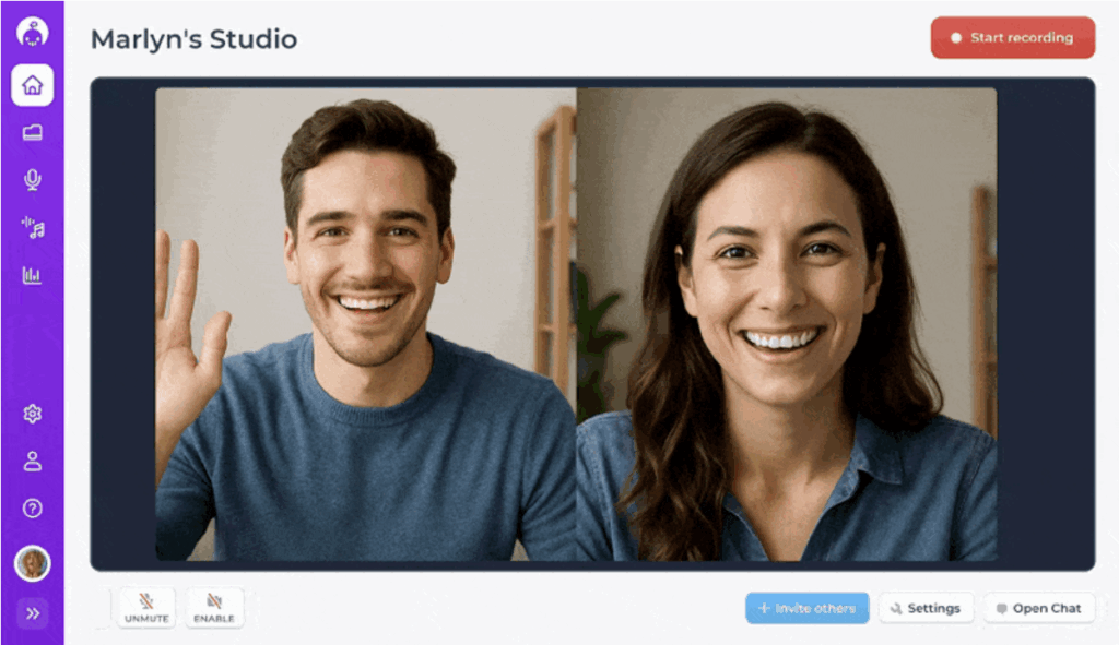 alitu's video podcast call recording studio